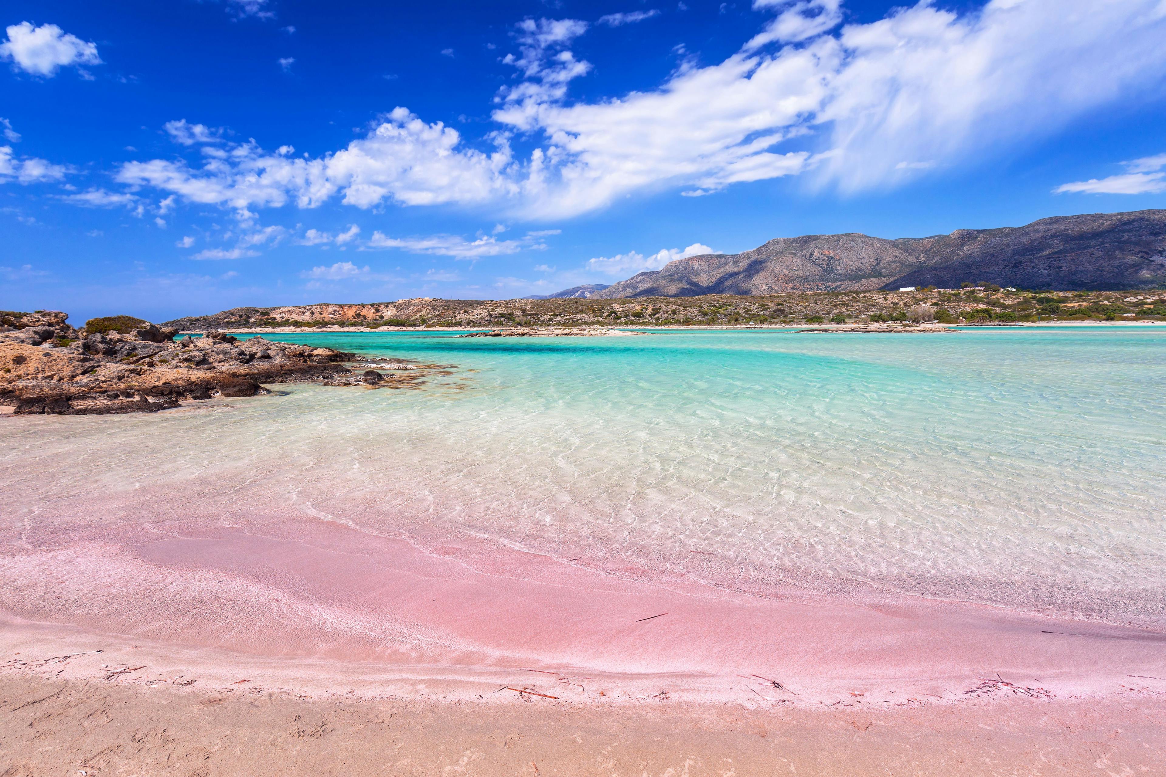 must-visit places in Crete- Elafonisi Beach - pink beach
