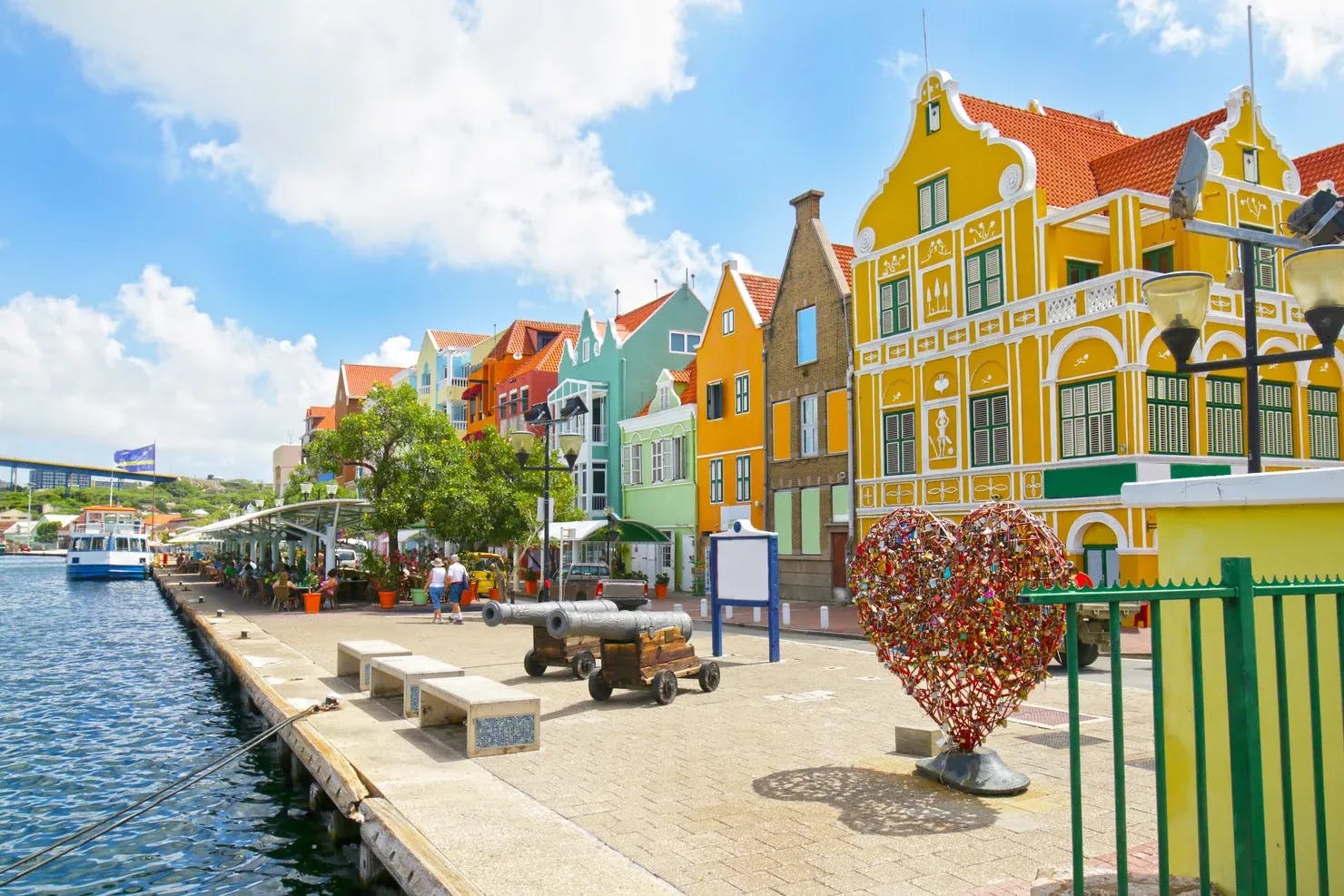 Colorful buildings in Willemstad, Curacao, the Caribbean