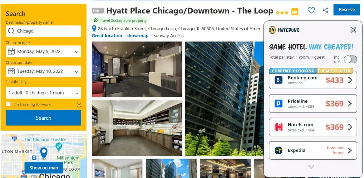 Hotel Günstig Buchen Tipps  - Hyatt Place Chicago angebote - RatePunk
