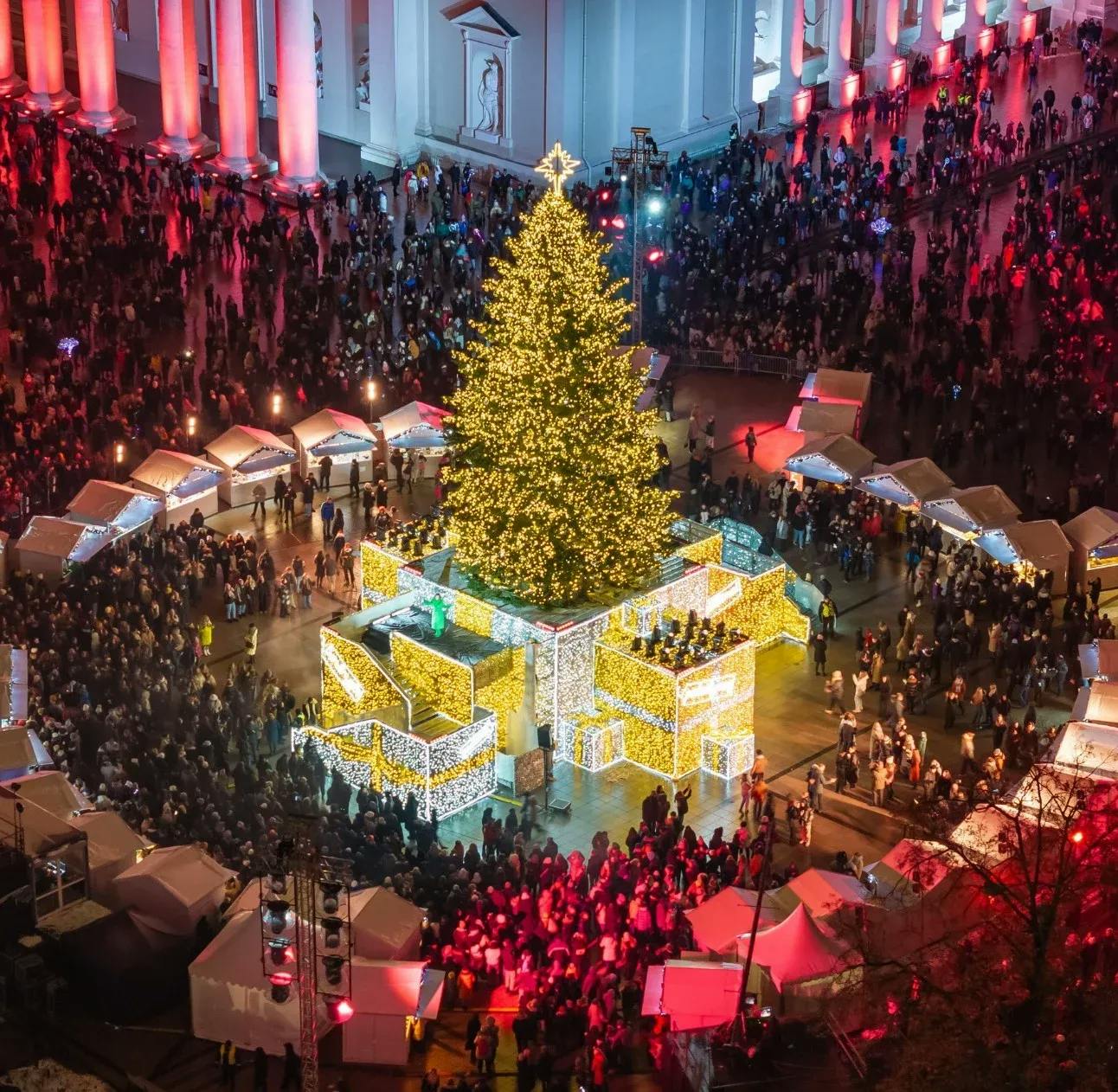 Vilnius Christmas Tree Lithuania - cities with beautiful Christmas trees 2023/2024 