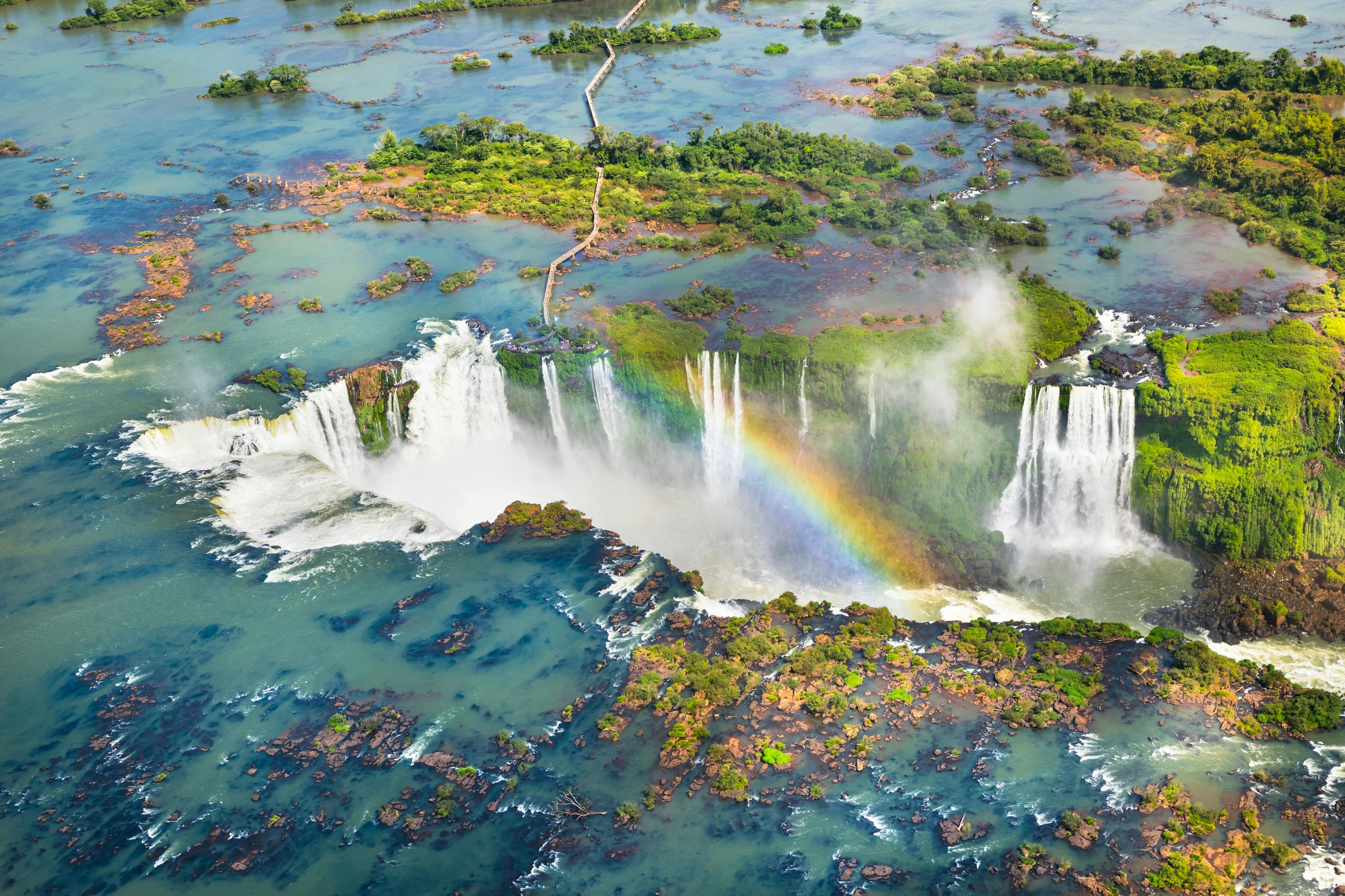 aerial view of Iguazu Falls