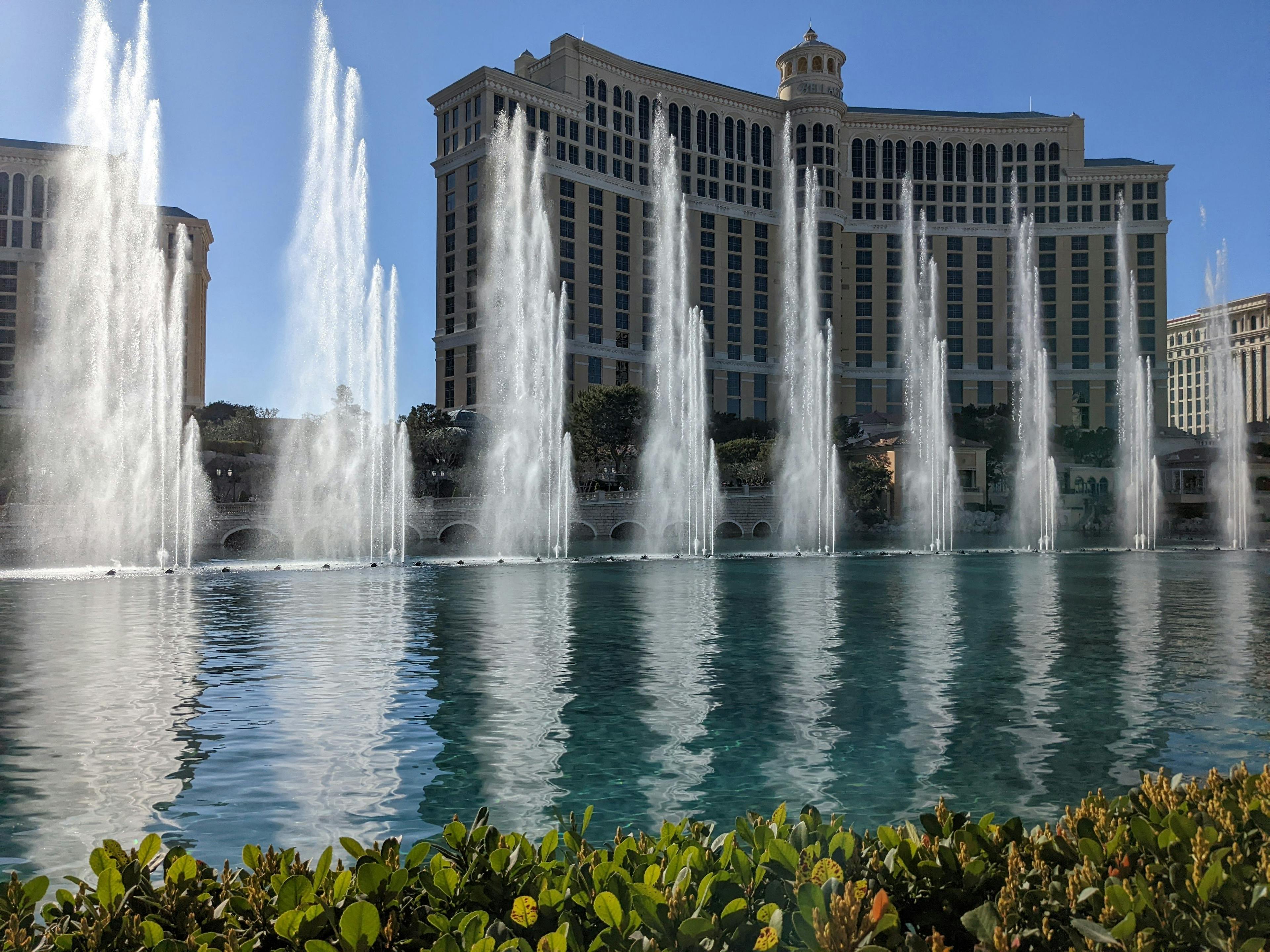 Famous fountains of the Bellagio Hotel in Las Vegas
