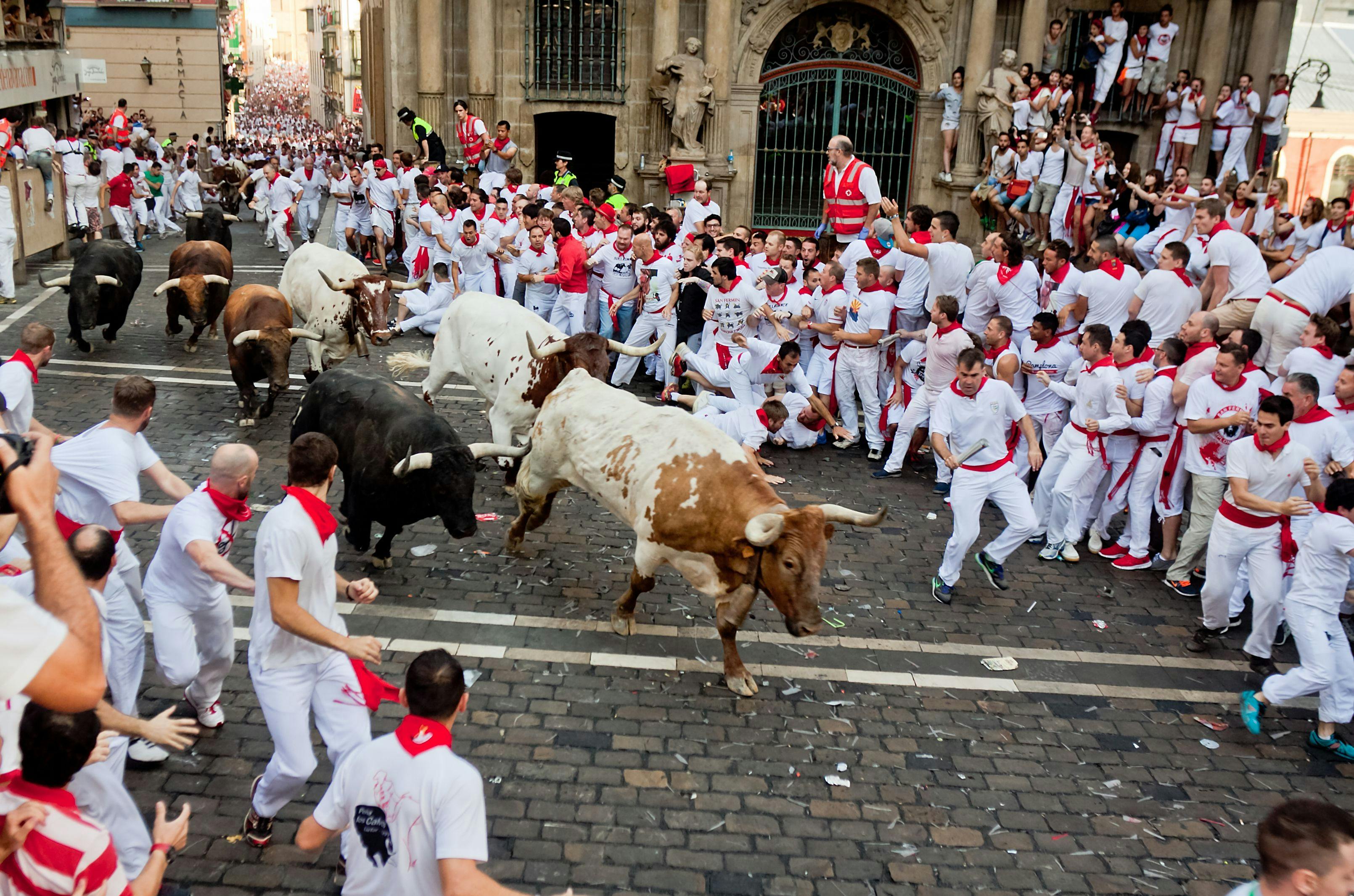  Vibrant Cultural Festivals in Spain  - Running of the bulls in Pamplona - RatePunk