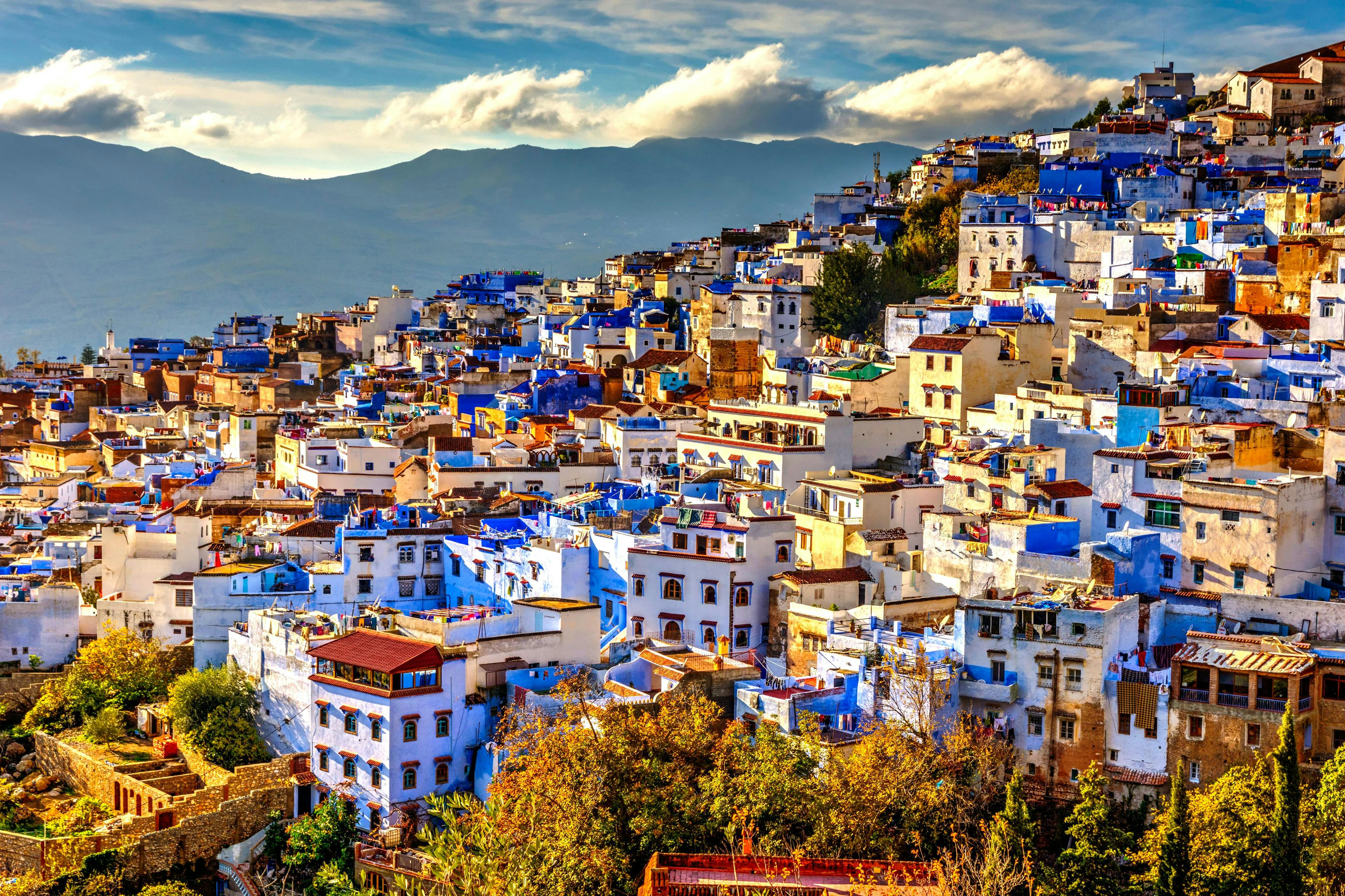 view of Chefchaouen, the blue city of morocco