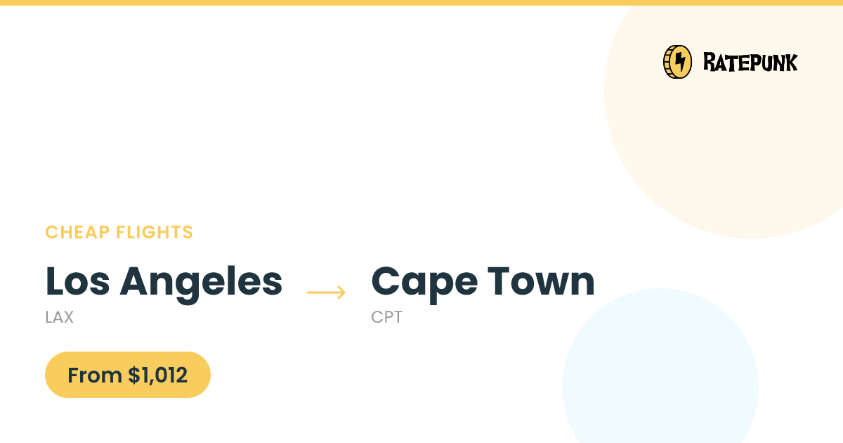 Find Cheap Flights from Los Angeles (LAX) to Cape Town (CPT) | RatePunk